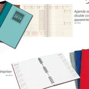 Annonce Agenda semainier double couture et spirale apparente