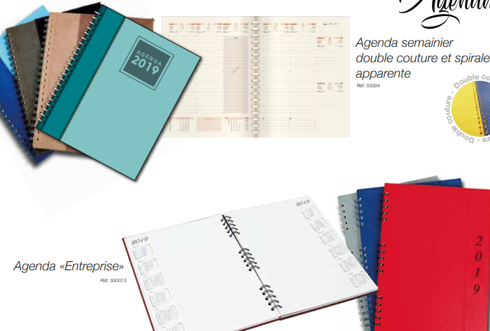 Image annonce: Agenda semainier double couture et spirale apparente