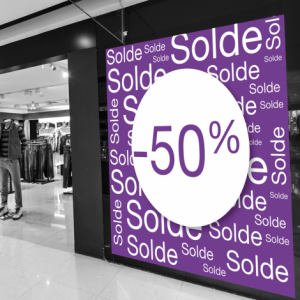 Annonce habillage vitrine pour décoration boutique Pose de publicité publicitaire adhesive vitri