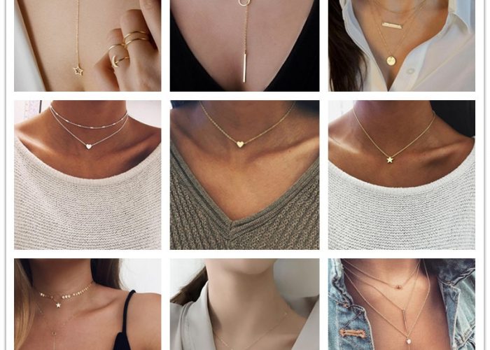 Image annonce: Petit Collier de Coeur pour les Femmes chaîne courte Coeur pendentif étoile