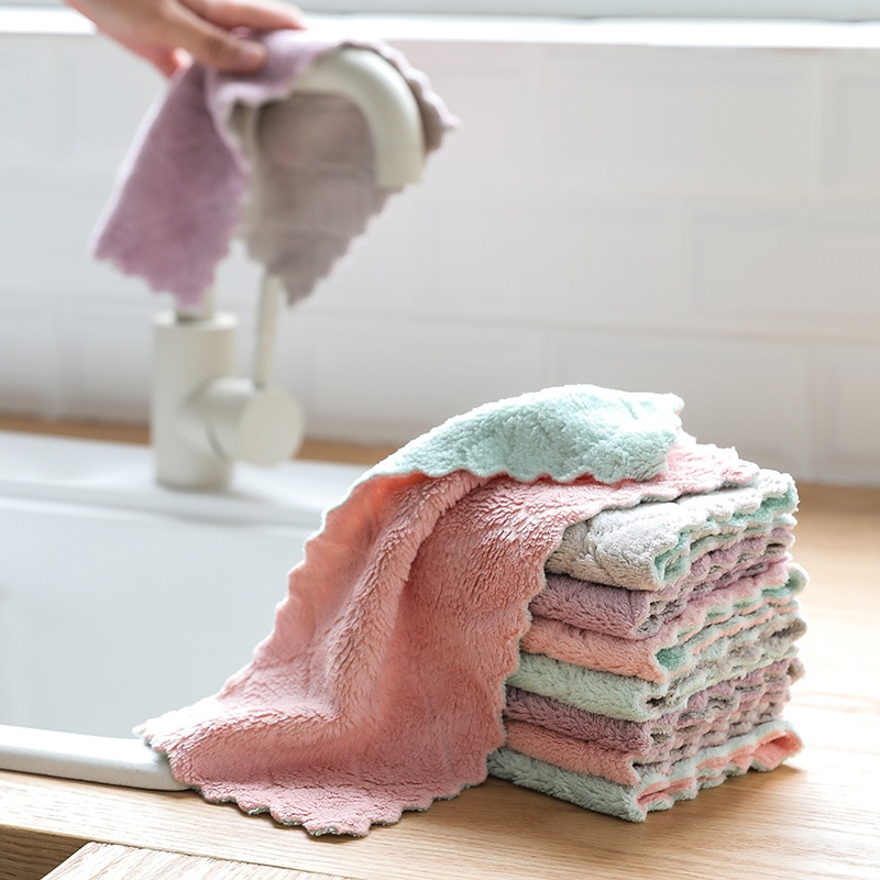 Tissu super absorbant microfibre cuisine plat chiffon ménage nettoyage  serviette
