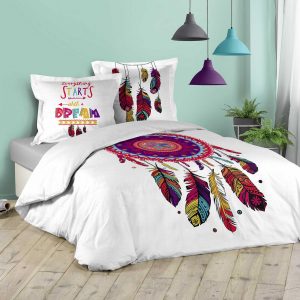 Annonce Housse de couette et deux taies coton 240x220cm