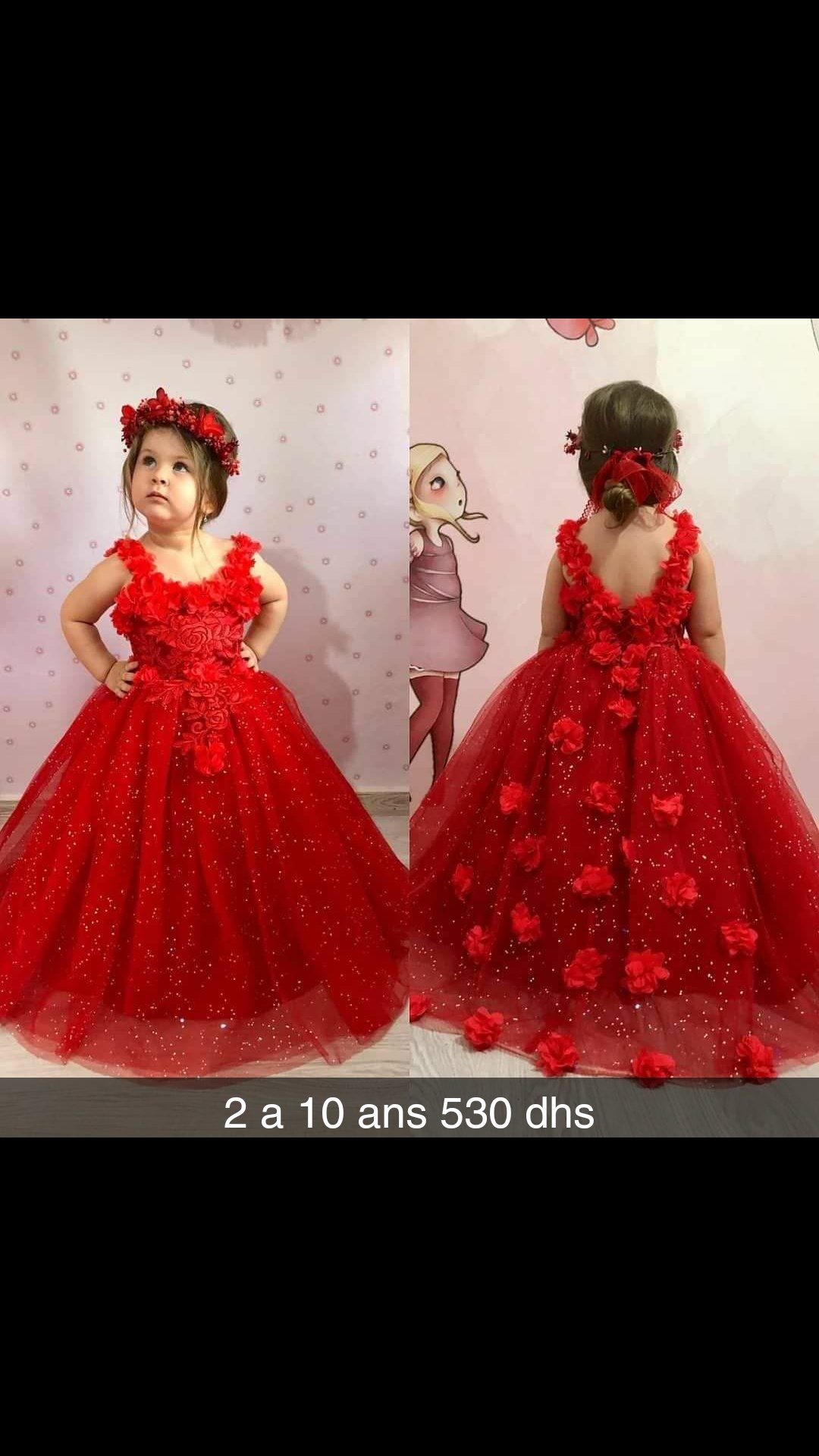 Robe pour nouveau-né et fille, Tenue princesse pour anniversaire de 1 an,  joli, à la mode, nouvelle collection 2019, ✓ Meilleur prix au Maroc et  ailleurs