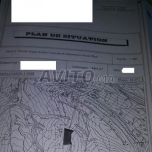 Annonce Terrain titré de 4344 m2 vue sur mer Tanger Mnar