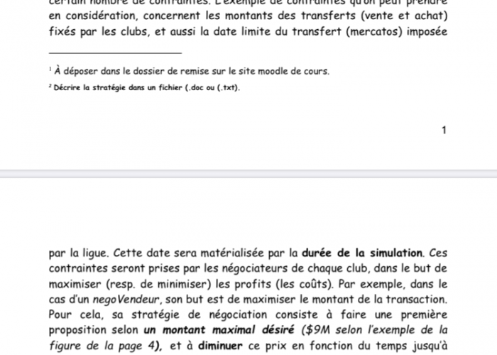 Image Demande de devis: Finaliser mini projet pour la ligue soccer