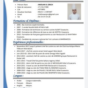 Annonce Chef cuisinier
