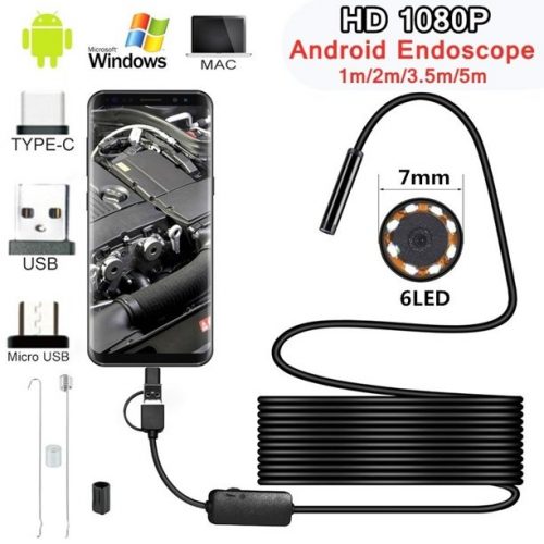 Annonce: Caméra Endoscope Flexible Étanche D'inspection pour Android PC Portable 6 led Réglable