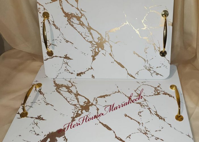 Image annonce: Duo plateaux en bois marbré