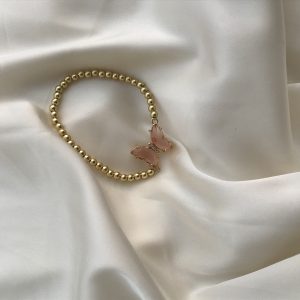 Annonce Gourmette pendentif papillon en acier inoxydable