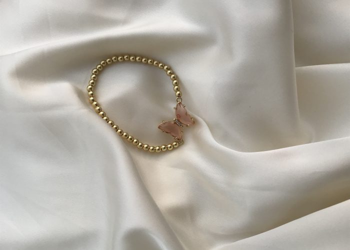 Image annonce: Gourmette pendentif papillon en acier inoxydable