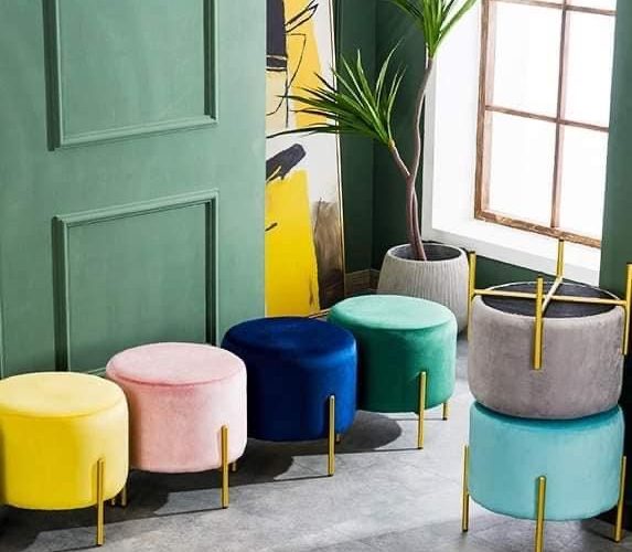 Image annonce: Tabouret Rond en velour