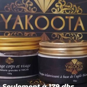 Annonce Pack de:  Gommage corps et visage Masque éclaircissant