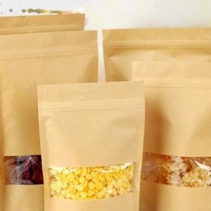 Annonce Sachet Kraft Zip Refermable et Alimentaire avec fenêtre transparente