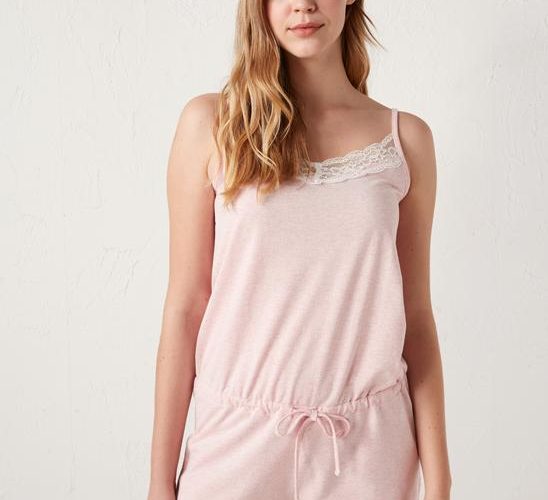Image annonce: Combinaison Courte Col En Dentelles (Taille : XS / S / M / L / XL / 2XL)