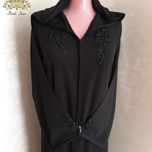 Annonce: Jellaba noire perlée