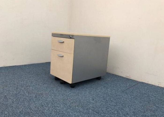 Image annonce: Caisson à roulette bureau finition bois Haworth