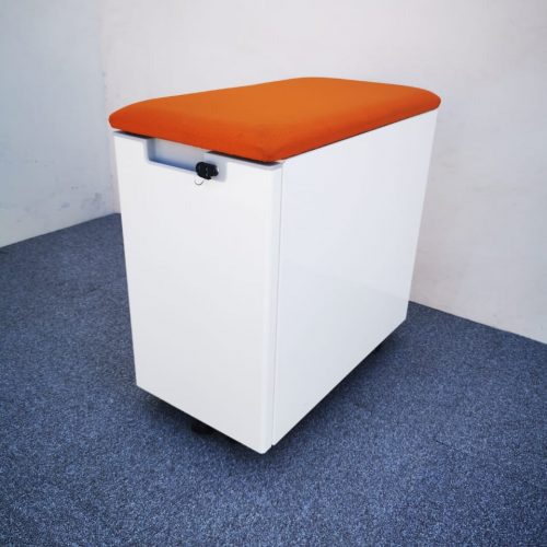 Annonce: CAISSON AVEC COUSSIN D’ASSISE ORANGE