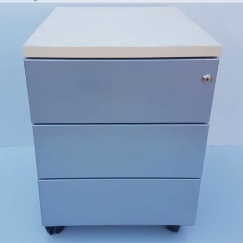 Annonce: Caisson en métal Haworth couleur gris 3 tiroirs