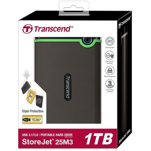 Image annonce: DISQUE DUR EXTERNE TRANSCEND 1TO (1000 GO) ANTICHOC