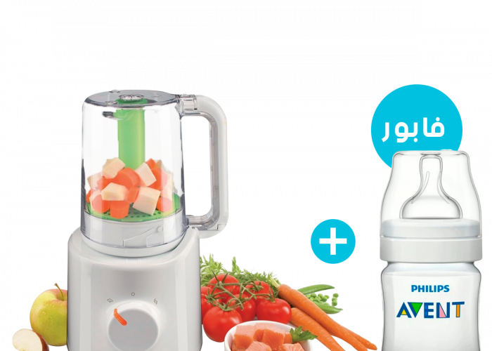 Image annonce: Robot Cuiseur Vapeur Et Mixeur – 2 en 1 + Biberon Anti colic 260ml PP – Avent