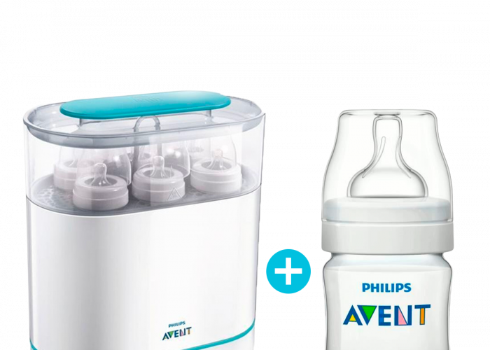 Image annonce: Stérilisateur à vapeur 3 en 1 – Avent + Biberon Anti colic 260ml PP – Avent