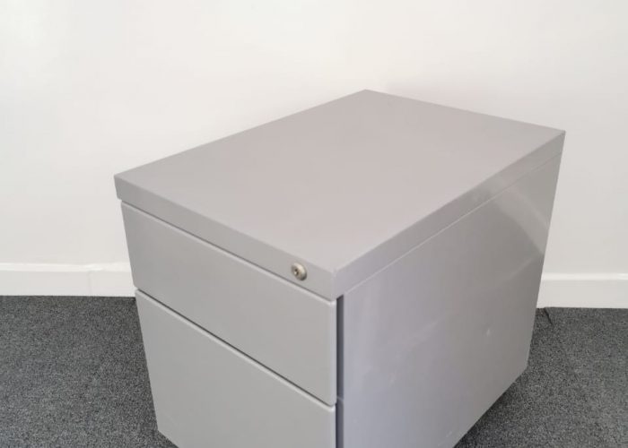 Image annonce: Caisson 2 Tiroirs gris rangement dossiers suspendu avec clé