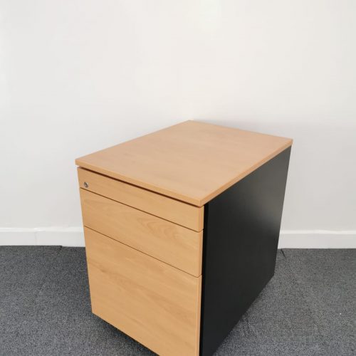 Annonce: Caisson trois tiroirs en bois avec rangement stylo noir marron