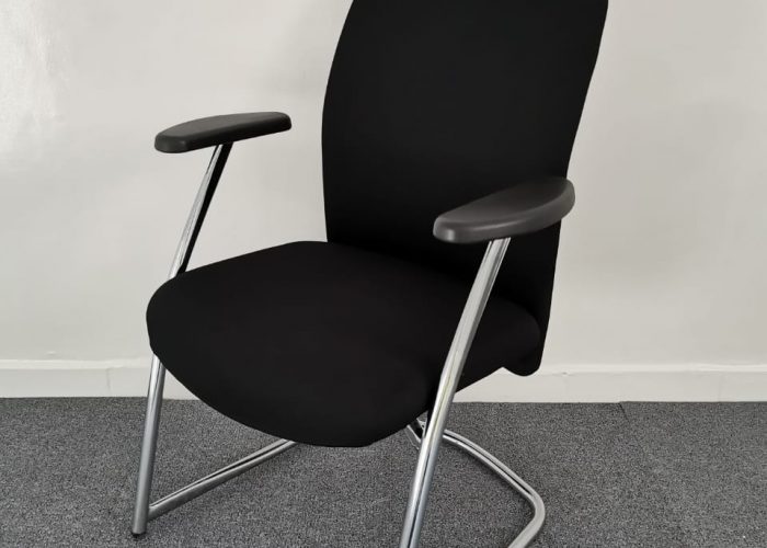 Image annonce: Chaise visiteur accueil Joyten inox noir