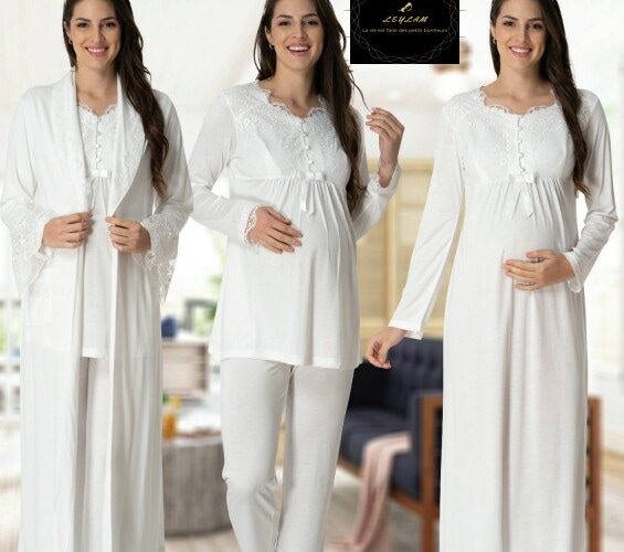 Image annonce: Ensemble pyjama de maternité 4 pièces