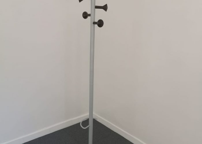 Image annonce: Porte manteau 6 patères blanc avec support porte parapluie