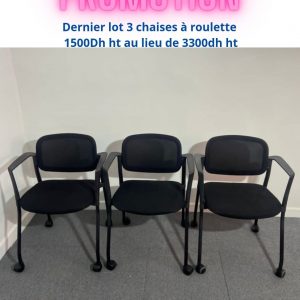 Annonce 3 dernière Chaise à roulette en promo dossier resille top qualité