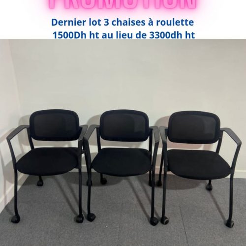 Annonce: 3 dernière Chaise à roulette en promo dossier resille top qualité