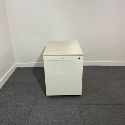 Annonce: Caisson bas à roulette blanc finition bois Magencia