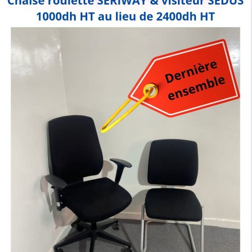 Annonce: Chaise à roulette SERIWAY & visiteur SEDUS promo