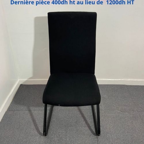 Annonce: Chaise visiteur luge noir dossier long promo