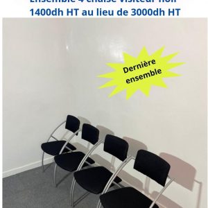 Annonce Ensemble 4 chaise visiteur noir design promo