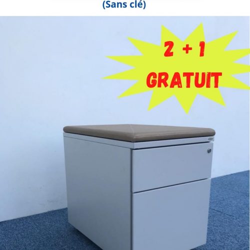 Annonce: Lot 3 caisson bas à roulette avec top en tissus sans clé