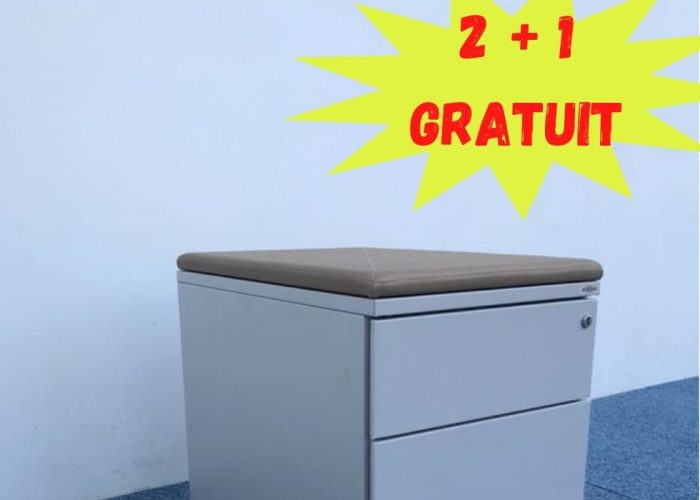 Image annonce: Lot 3 caisson bas à roulette avec top en tissus sans clé