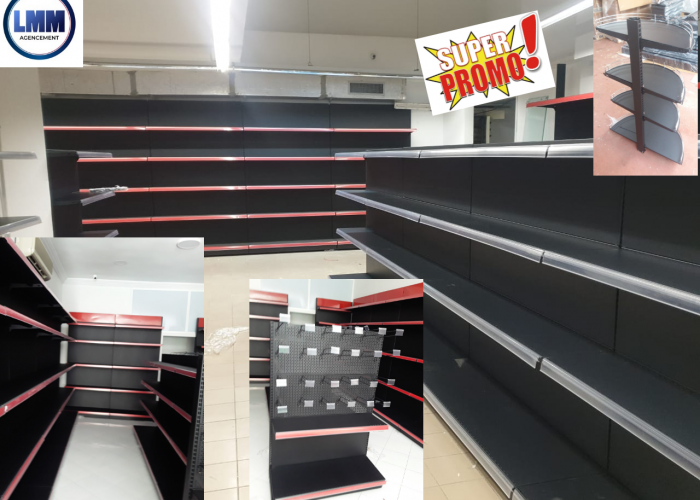 Image annonce: Rayonnage supermarché en noir