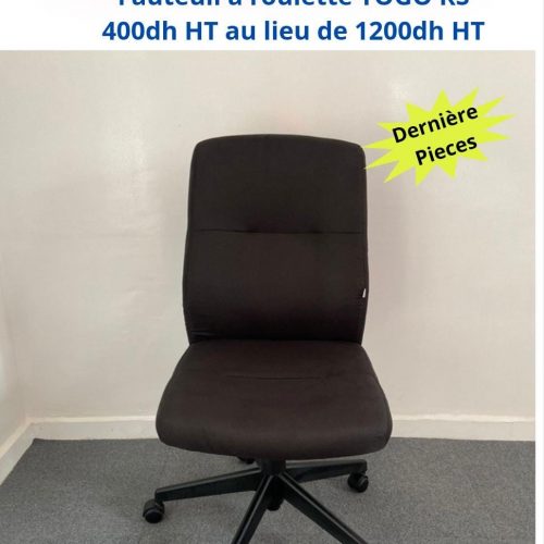 Annonce: Fauteuil à roulette TOGO RS noir de bureau en tissus