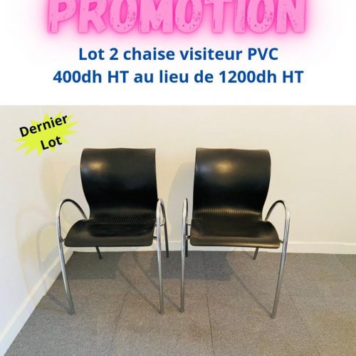 Annonce: Lot 2 chaise visiteur PVC promotion