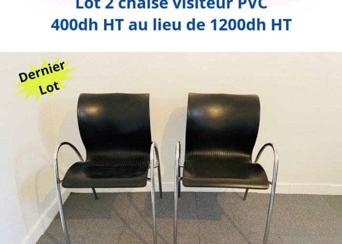 Image annonce: Lot 2 chaise visiteur PVC promotion