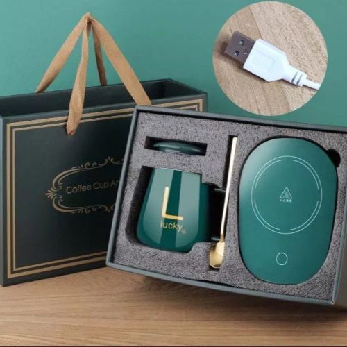 Annonce: Mug en céramique usb chauffant كأس مع ملعقة و مسخن كهربائي من السيراميك