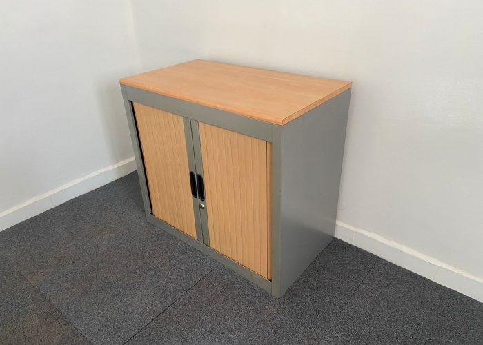 Image annonce: Armoire basse Steelcase bi-color finition bois