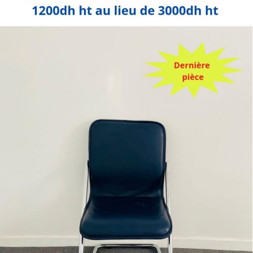 Annonce: Chaise en cuir bleu marine chromée
