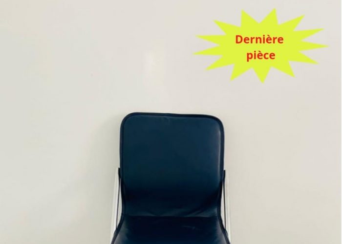 Image annonce: Chaise en cuir bleu marine chromée