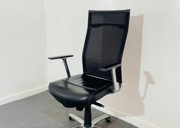 Image annonce: Fauteuil de direction design Kosmo simili-cuir aluminium