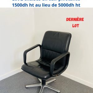 Annonce Lot 2 Chaises visiteur cuir pivotante