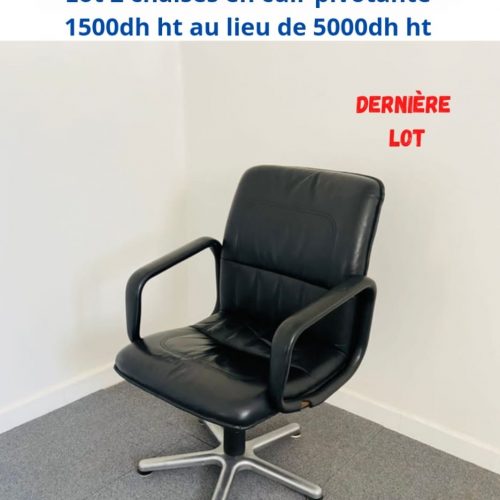 Annonce: Lot 2 Chaises visiteur cuir pivotante
