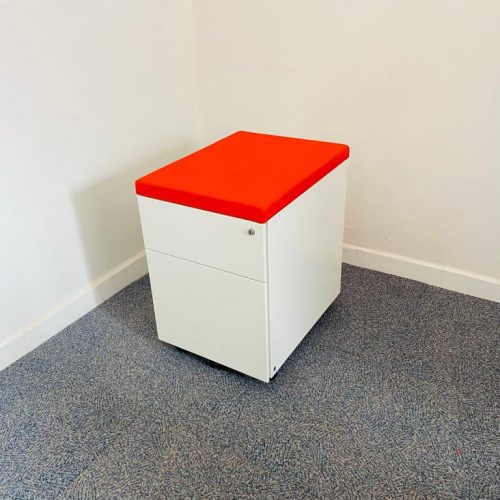 Annonce: Caisson à roulette Magencia blanc avec top tissus orange